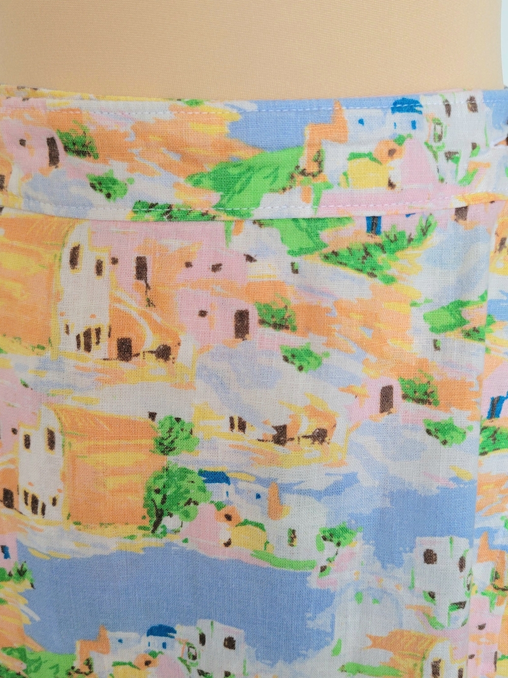 Cynthia Rowley Linen Blend Pastel Novelty Coastal Print Pockets Maxi Skirt Large - Picture 4 of 13